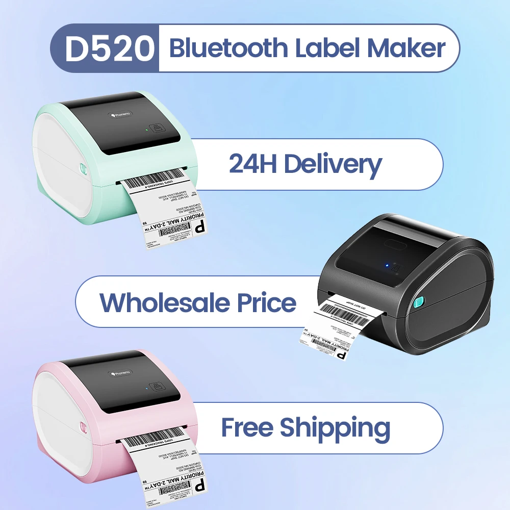 Commercial Printing Paper - Wireless Bluethooth Shipping Printer Phomemo D520BT