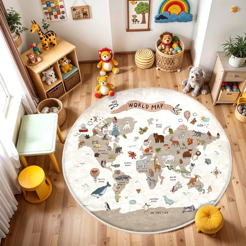 Commercial Printing Machine - Play Round Floor Mat Animal World