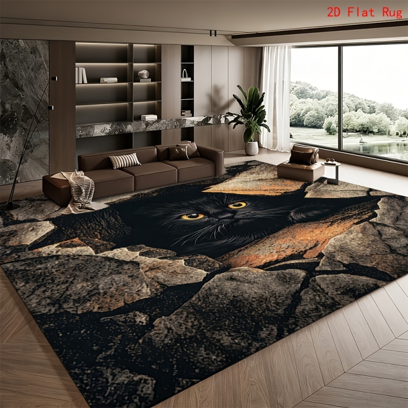 Commercial Printing Machine - 2D Black Cat Rock Crack Print