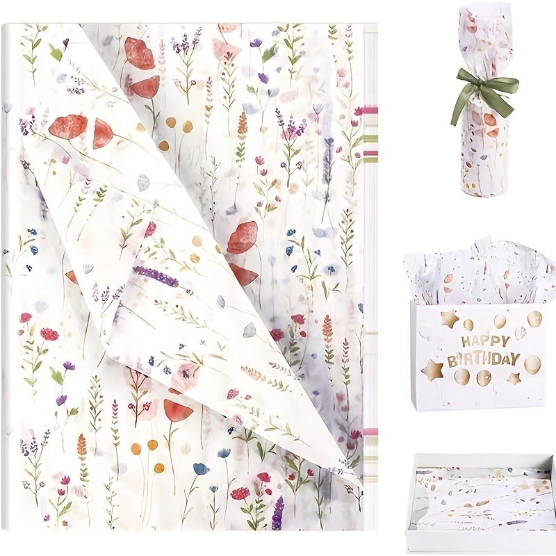 Commercial Printing Paper - 20 Sheets Lavender Print Gift Wrap
